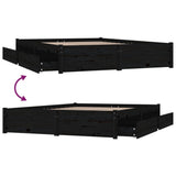 NNEVL Bed Frame with Drawers Black 180x200 cm 6FT Super King