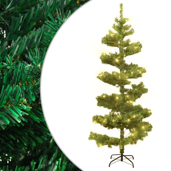 NNEVL Swirl Pre-lit Christmas Tree with Stand Green 180 cm PVC