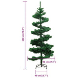 NNEVL Swirl Pre-lit Christmas Tree with Stand Green 180 cm PVC