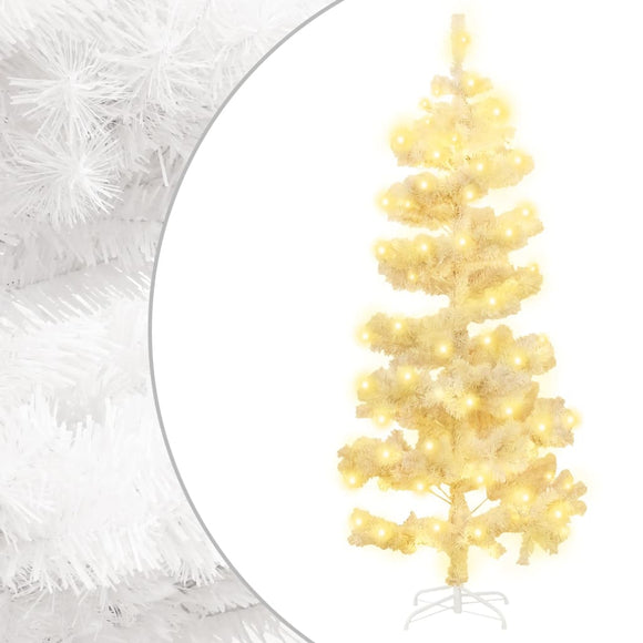 NNEVL Swirl Pre-lit Christmas Tree with Stand White 150 cm PVC