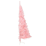 NNEVL Artificial Half Christmas Tree with Stand Pink 120 cm PVC