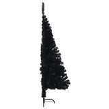 NNEVL Artificial Half Christmas Tree with Stand Black 120 cm PVC