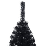 NNEVL Artificial Half Christmas Tree with Stand Black 120 cm PVC