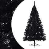NNEVL Artificial Half Christmas Tree with Stand Black 240 cm PVC