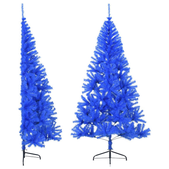 NNEVL Artificial Half Christmas Tree with Stand Blue 210 cm PVC