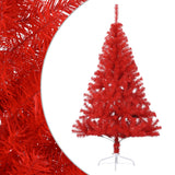 NNEVL Artificial Half Christmas Tree with Stand Red 150 cm PVC