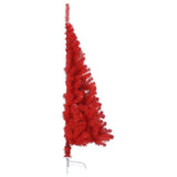 NNEVL Artificial Half Christmas Tree with Stand Red 150 cm PVC