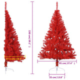 NNEVL Artificial Half Christmas Tree with Stand Red 150 cm PVC