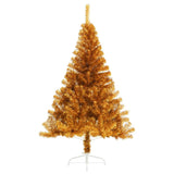 NNEVL Artificial Half Christmas Tree with Stand Gold 180 cm PET