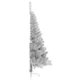 NNEVL Artificial Half Christmas Tree with Stand Silver 150 cm PET