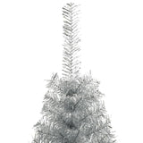 NNEVL Artificial Half Christmas Tree with Stand Silver 150 cm PET