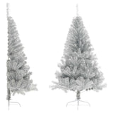 NNEVL Artificial Half Christmas Tree with Stand Silver 180 cm PET