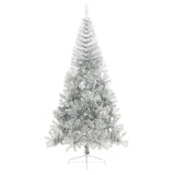 NNEVL Artificial Half Christmas Tree with Stand Silver 210 cm PET