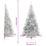 NNEVL Artificial Half Christmas Tree with Stand Silver 210 cm PET