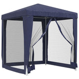 NNEVL Party Tent with 4 Mesh Sidewalls Blue 2x2 m HDPE