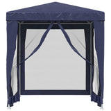 NNEVL Party Tent with 4 Mesh Sidewalls Blue 2x2 m HDPE