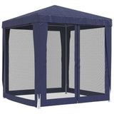 NNEVL Party Tent with 4 Mesh Sidewalls Blue 2x2 m HDPE