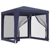 NNEVL Party Tent with 4 Mesh Sidewalls Blue 2.5x2.5 m HDPE