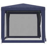 NNEVL Party Tent with 4 Mesh Sidewalls Blue 2.5x2.5 m HDPE