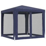 NNEVL Party Tent with 4 Mesh Sidewalls Blue 2.5x2.5 m HDPE