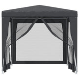 NNEVL Party Tent with 4 Mesh Sidewalls Anthracite 2.5x2.5 m HDPE