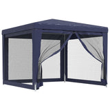 NNEVL Party Tent with 4 Mesh Sidewalls Blue 3x3 m HDPE