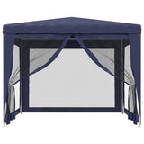 NNEVL Party Tent with 4 Mesh Sidewalls Blue 3x3 m HDPE