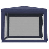 NNEVL Party Tent with 4 Mesh Sidewalls Blue 3x3 m HDPE