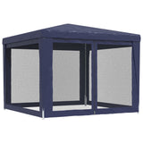 NNEVL Party Tent with 4 Mesh Sidewalls Blue 3x3 m HDPE