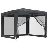 NNEVL Party Tent with 4 Mesh Sidewalls Anthracite 3x3 m HDPE