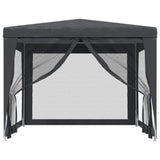NNEVL Party Tent with 4 Mesh Sidewalls Anthracite 3x3 m HDPE