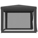 NNEVL Party Tent with 4 Mesh Sidewalls Anthracite 3x3 m HDPE