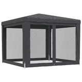 NNEVL Party Tent with 4 Mesh Sidewalls Anthracite 3x3 m HDPE