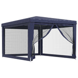 NNEVL Party Tent with 4 Mesh Sidewalls Blue 3x4 m HDPE