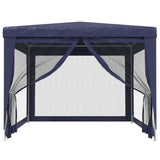 NNEVL Party Tent with 4 Mesh Sidewalls Blue 3x4 m HDPE