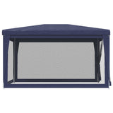 NNEVL Party Tent with 4 Mesh Sidewalls Blue 3x4 m HDPE