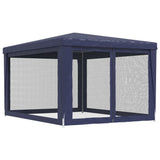 NNEVL Party Tent with 4 Mesh Sidewalls Blue 3x4 m HDPE