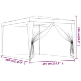 NNEVL Party Tent with 4 Mesh Sidewalls Blue 3x4 m HDPE