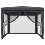 NNEVL Party Tent with 4 Mesh Sidewalls Anthracite 3x4 m HDPE