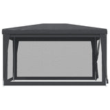 NNEVL Party Tent with 4 Mesh Sidewalls Anthracite 3x4 m HDPE