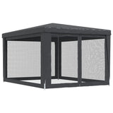 NNEVL Party Tent with 4 Mesh Sidewalls Anthracite 3x4 m HDPE