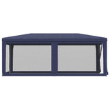 NNEVL Party Tent with 6 Mesh Sidewalls Blue 3x6 m HDPE