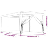NNEVL Party Tent with 6 Mesh Sidewalls Blue 3x6 m HDPE