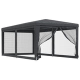 NNEVL Party Tent with 6 Mesh Sidewalls Anthracite 3x6 m HDPE