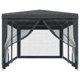 NNEVL Party Tent with 6 Mesh Sidewalls Anthracite 3x6 m HDPE