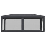 NNEVL Party Tent with 6 Mesh Sidewalls Anthracite 3x6 m HDPE