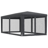 NNEVL Party Tent with 6 Mesh Sidewalls Anthracite 3x6 m HDPE