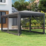 NNEVL Party Tent with 6 Mesh Sidewalls Anthracite 3x6 m HDPE