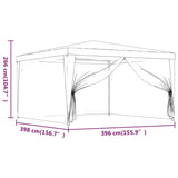 NNEVL Party Tent with 4 Mesh Sidewalls Blue 4x4 m HDPE