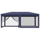 NNEVL Party Tent with 6 Mesh Sidewalls Blue 6x4 m HDPE